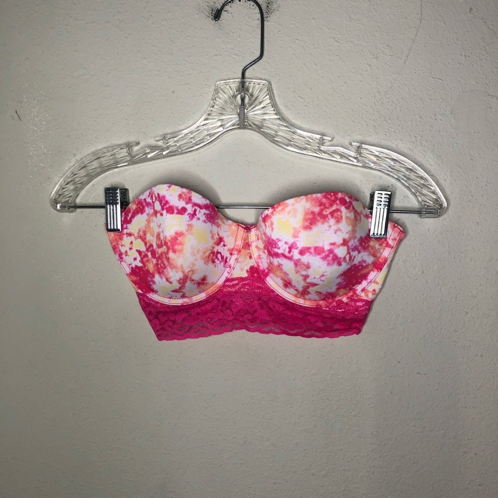 Jasmine & Ginger Pink Tie Dye Strapless Bra Size 30DD